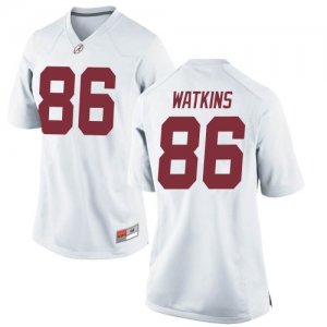 Women's Alabama Crimson Tide #86 Quindarius Watkins White Replica NCAA College Football Jersey 2403PSZM3